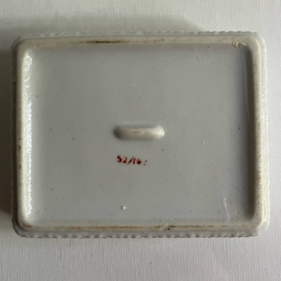 VTG MCM 1950s Thames Hand Painted Pink Rose Textured Trinket Box - Picture 7 of 8